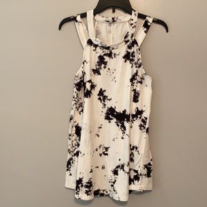 Black & White Ribbed Double Strap Tank